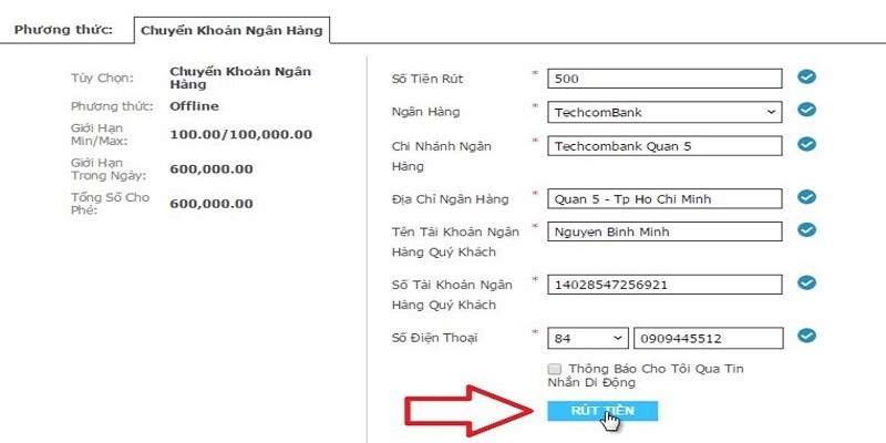 Các bước rút tiền WW88 chi tiết nhất